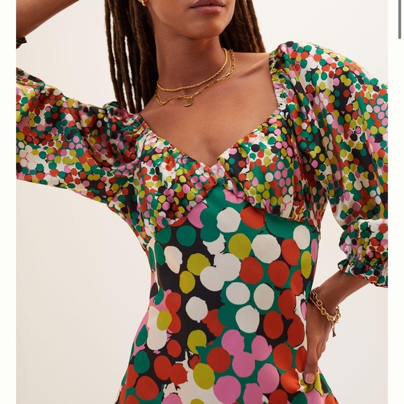 Porridge Floral Puff-Sleeved Maxi Dress XL - Picture 3 of 4